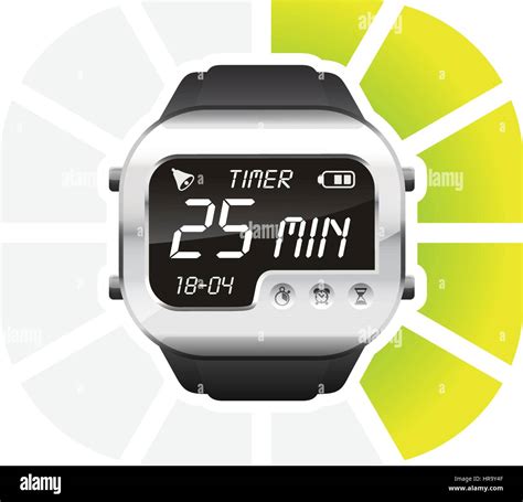 digital watch timer 25 minutes vector illustration isolated on white ...