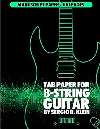 Buy Tab Paper for 8-string Guitar (Manuscript Paper for 8-string Guitar ...
