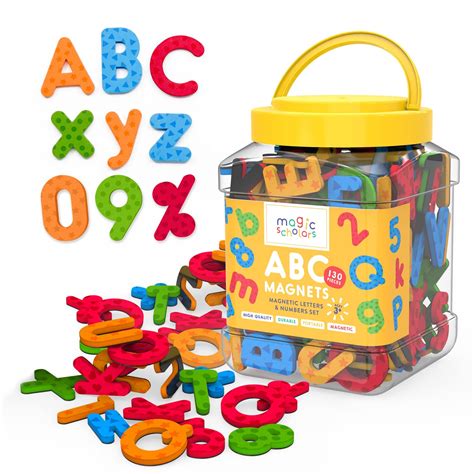 Magic scholars abc magnets 130 pieces magnetic letters and numbers gift ...