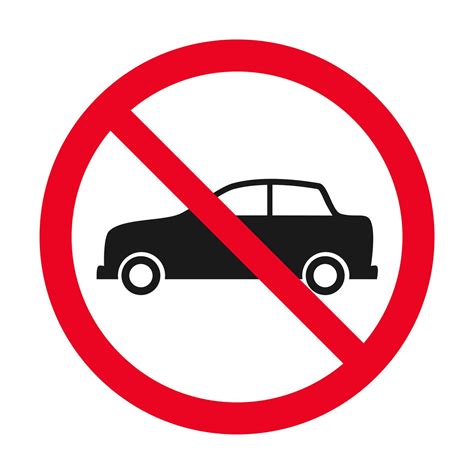 No car allowed prohibition vector icon sign Do not drive symbol, no cars entry isolated on white ...