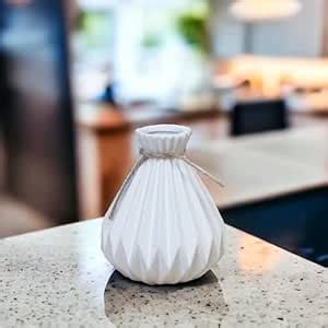 Buy Art Street Decorative Ceramic Flower Vase, Origami Pear Shaped ...