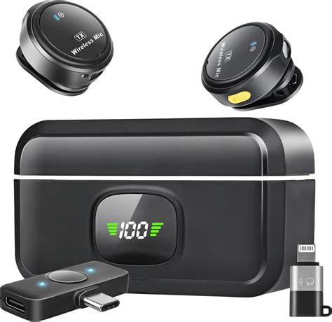 Amazon.com: Sun Cling Wireless Lavalier Microphone for iPhone Lapel Microphone Mini Mic for ...