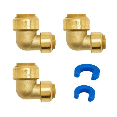 SUNGATOR 3/4 Inch x 1/2 Inch Reducing Elbow, Brass Push-to-Connect ...