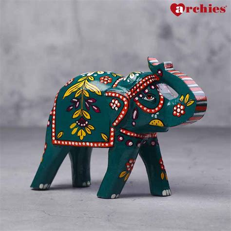 Desi Archies Handcrafted Green Elephant