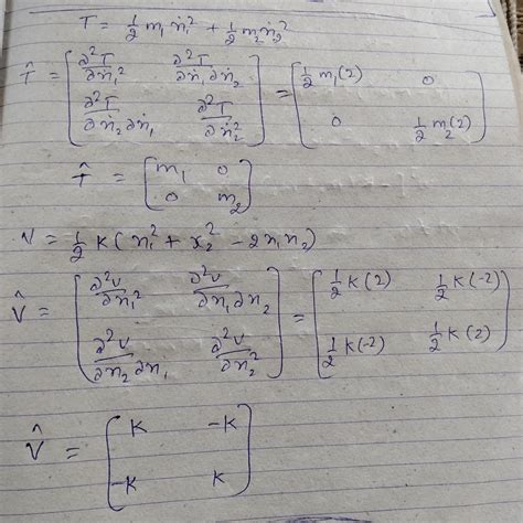 Please explain how to write matrix form of t and v. and scalar equation ...