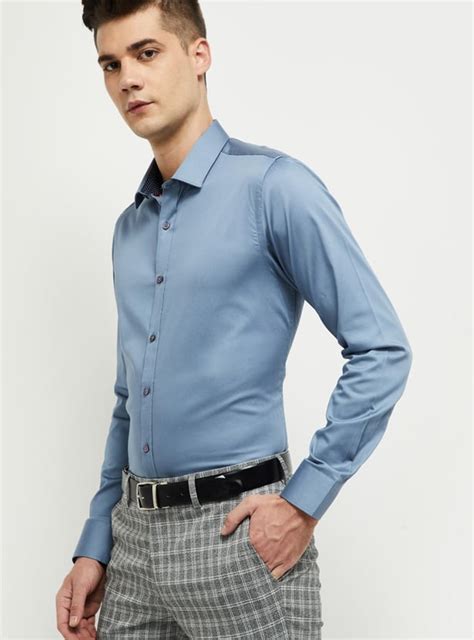 Buy Men Solid Full Sleeves Slim Fit Formal Shirt Online at just Rs. 999 ...
