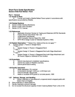 Fillable Online Short Form Guide Specification - Cadeco Fax Email Print ...