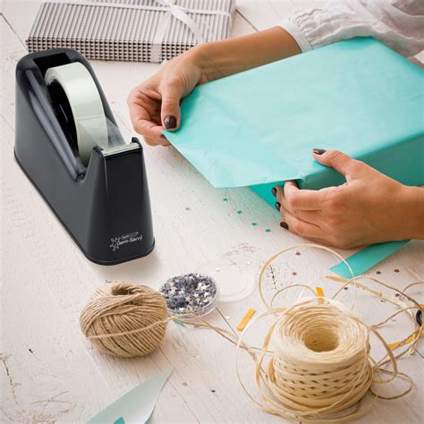 Germ-Savvy® Antibacterial 500 Heavy Duty Tape Dispenser & 1 Tape Roll – Black - Rapesco Worldwide