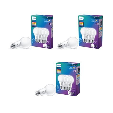 Philips LED A19 Selectable White Dimmable LED Light Bulbs - Flicker ...