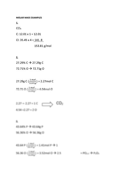 Image result for Molar Mass Examples