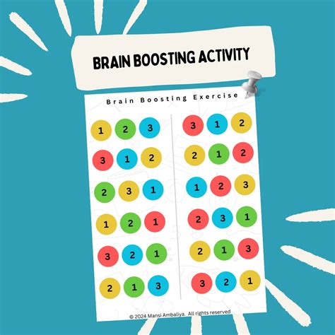 Brain Boosting Exercise Worksheet (Digital Download)