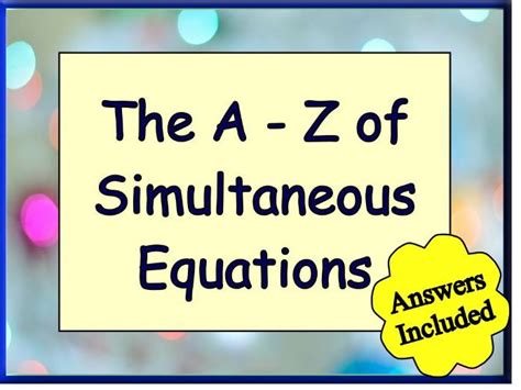 Image result for Simultaneous Equations with Answers