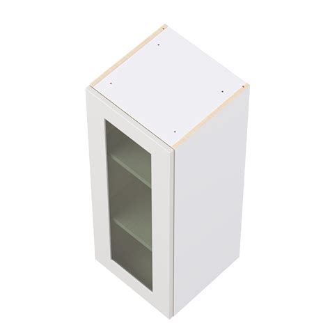 Brookhaven 15 in. Painted Warm White Wall Cabinet with Glass Door ...