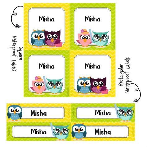 Label Combo -Zig-zag owl – Peppydots