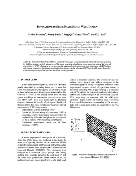 Design Procedure for Steel Plate Shear Wall Using Is Code 的图像结果