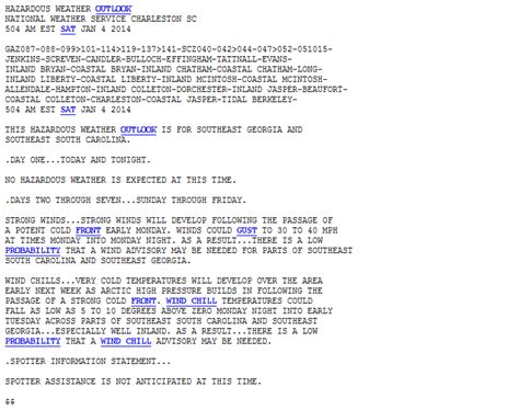 NWS Charleston, SC - Graphical/Text Forecasts