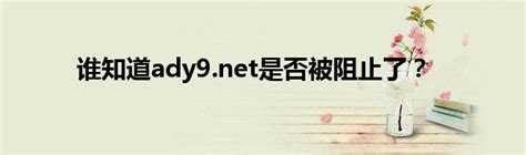 谁知道ady9.net是否被阻止了？_文财网