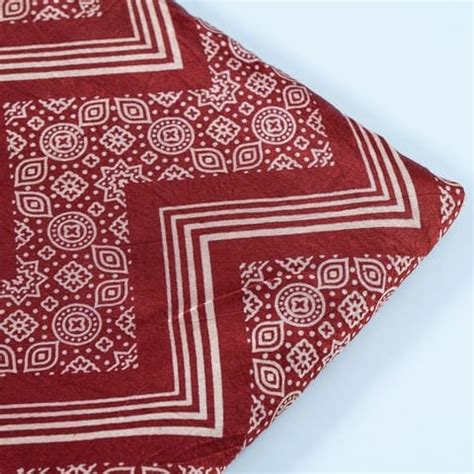 Maroon Color Mashru Silk Ajrakh Print