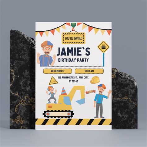 Blippi Birthday Invitation Template – CreativeRino