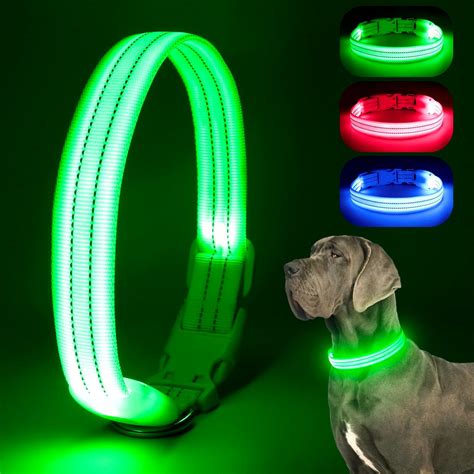 Chalklit Light Up LED Dog Collar, USB Rechargeable Waterproof ...
