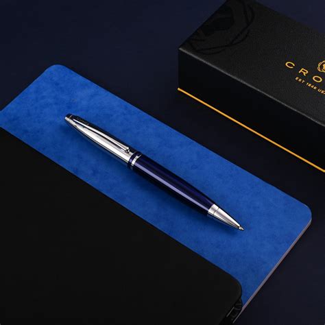 Cross Calais Chrome & Blue Lacquer Ball Pen | Shop Online | Cross – Makoba