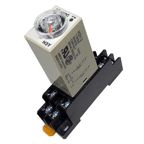 AC 110V Delay Timer Time Relay H3Y-2 0-60S Second & Base Socket DPDT ...