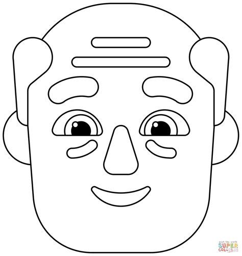 Розмальовка Старий Emoji | Розмальовки для дітей друк онлайн