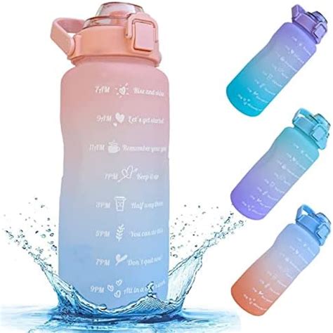 ASPENX Gym Big Jumbo 2-liter Motivational Water Bottle Sipper 2 Litre ...