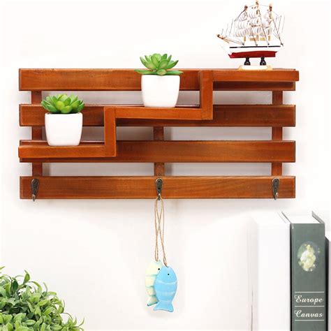 Vintage Chic Wall Shelf Wooden Wall Mounted Rack Floating Book Shelves ...