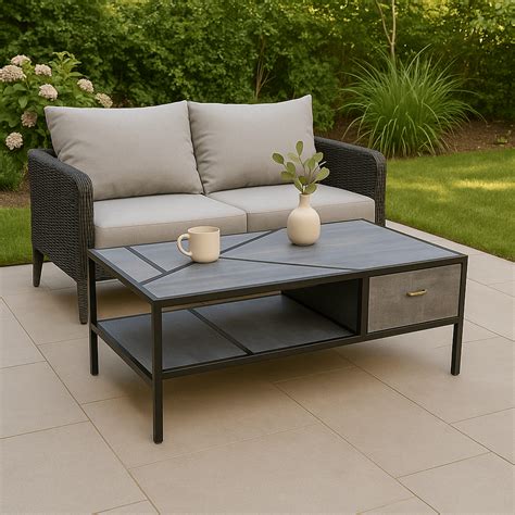 Vintage Metal and Wooden Center Table - Unique Design