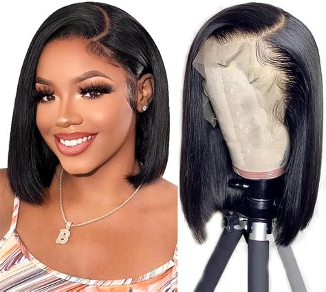 Amazon.com : Tascal 5x5 Bob Wig Human Hair Straight Bob Lace Closure ...