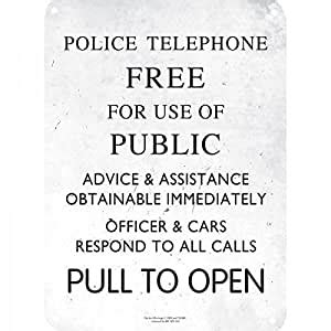 Buy Dr.Who ~ Small Wall Plaque/Sign (Metal/Tin) ~ POLICE TELEPHONE BOX ...