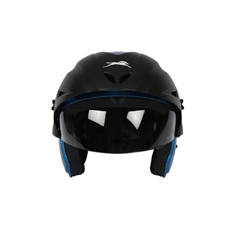 TVS Half Face Cruiser Helmet Blue/Black - Stylish Peak Design