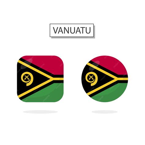 Premium Vector | Flag of vanuatu 2 shapes icon 3d cartoon style