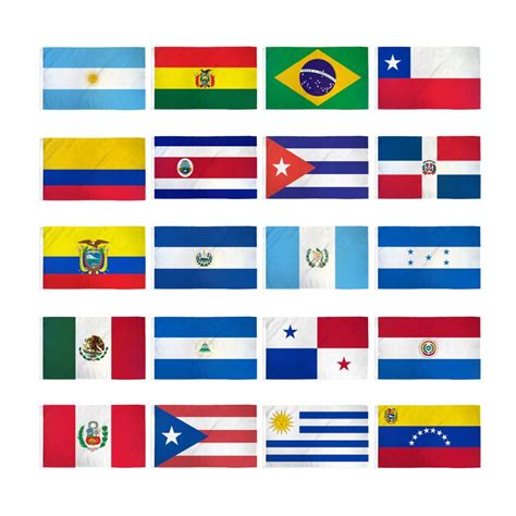 Set of 20 Latin American Country Flags 3x5ft Latin America Countries Flags Set | eBay