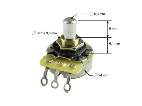 Tube-Town Store - CTS Potentiometer 10 kOhm linear, Solid Shaft