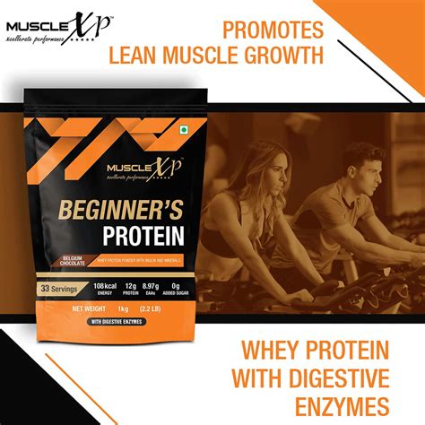 Buy MUSCLEXP BEGINNER'S PROTEIN, BELGIUM CHOCOLATE, 1KG POUCH (2.2 LB ...