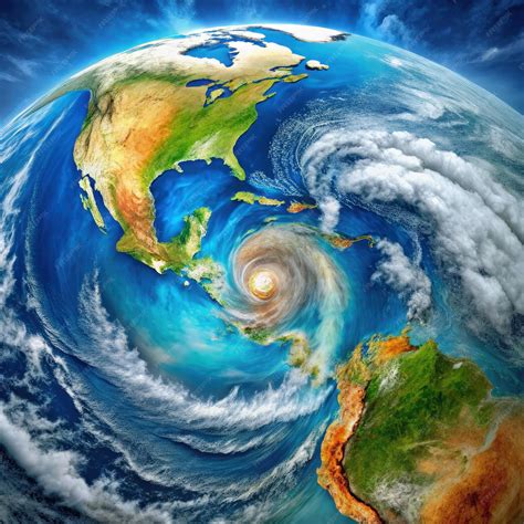 Hydrospheric natural disasters scale depicting hurricane impact in the Atlantic Ocean Generative ...