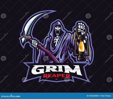 Grim Reaper Mascot Logo Design Stock Vector - Illustration of halloween ...
