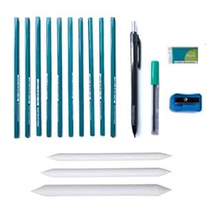 ArtZON Graphite Pencil Drawing Kit: 10 Pencils(4H, 3H, 2H, HB, H, 2B ...