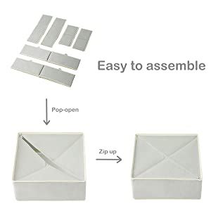 House of Quirk Non-Woven Foldable Cloth Storage Box Closet Dresser ...