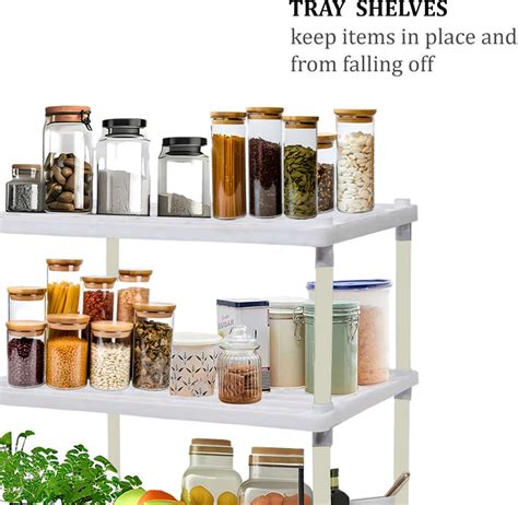 SANAMSTORE Multi-Tier 5-Layer White Kitchen Rack with Tray Design for ...