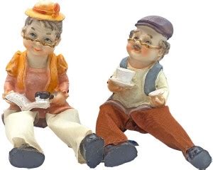 Mynyma Cute Old Couple Hanging Leg Showpiece Decorative Showpiece - 11 ...