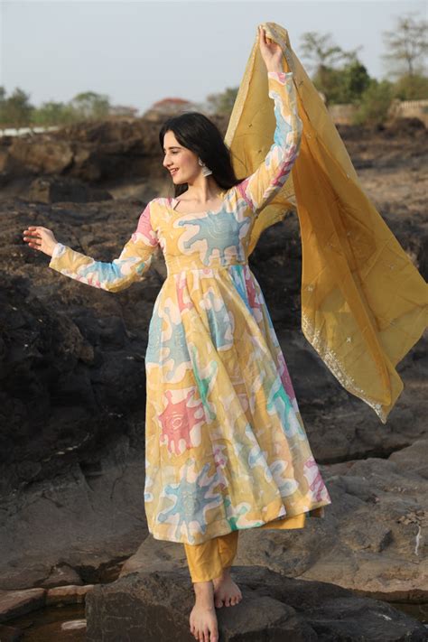 Buy Corona's Multi Coloured Anarkali Suit Set at Kitheera