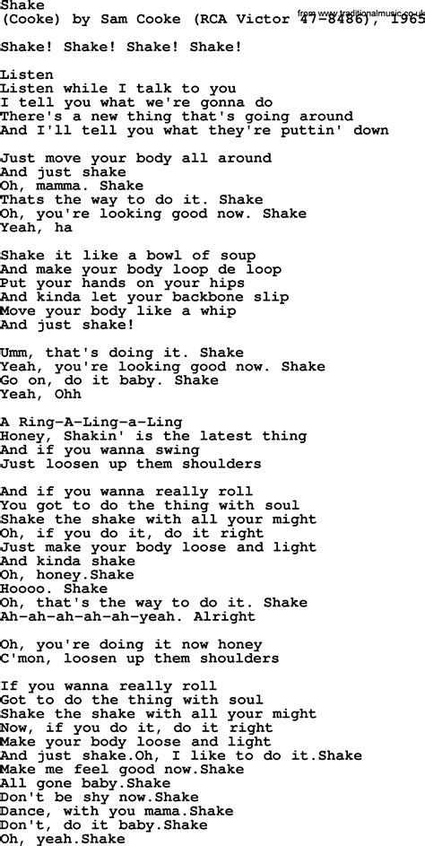 Bruce Springsteen song: Shake, lyrics