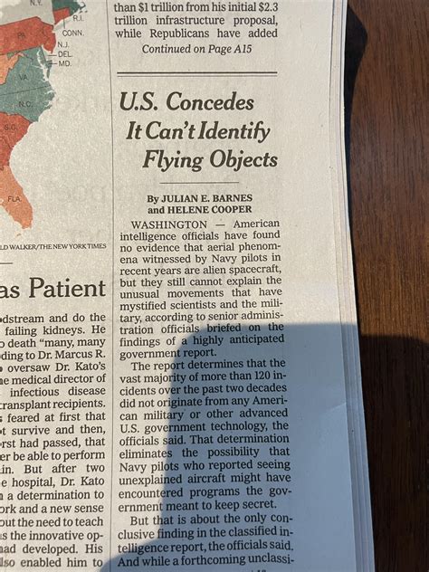The NYT Headlines In This Print Edition, On UFOS, Is Different Than There Digital Ones! : r/ufo