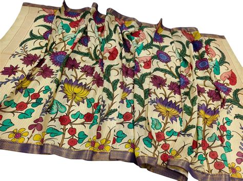 Hand Painted Kalamkari Silk Dupatta