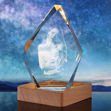 3D Crystal Photo With Light Base | Personalized Gifts Glass Laser ...