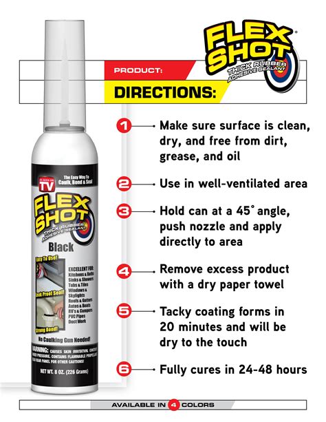 Buy Flex Shot Rubber Adhesive Sealant Rubberized Caulk, 8 oz, Clear ...