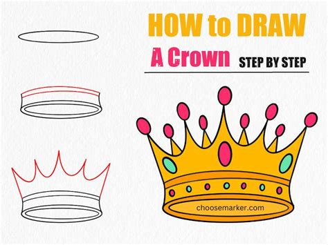 How to Draw a Crown Step by Step Easy Guide - Choose Marker